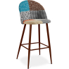 Buy Patchwork Upholstered Bar Stool Scandinavian Design with Dark Metal Legs - Bennett Amy Multicolour 59948 at MyFaktory